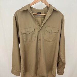 Vintaeg Lee-Prest Chetopa Work Shirt - Twill Long Sleeve Tan Button Up Size 16M